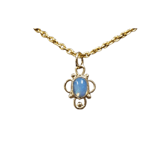 18k Gold Ethiopian Opal Minimalist Pendant - K Jewelry Accessories