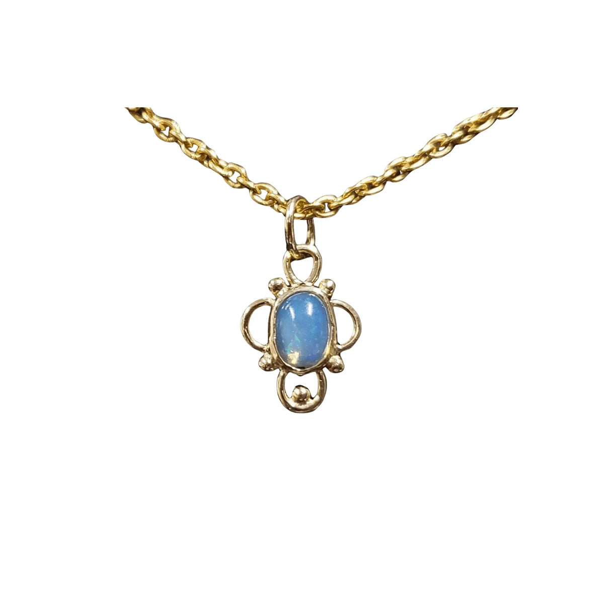 18k Gold Ethiopian Opal Charm Minimalist Pendant Jewelry Findings - K Jewelry Accessories