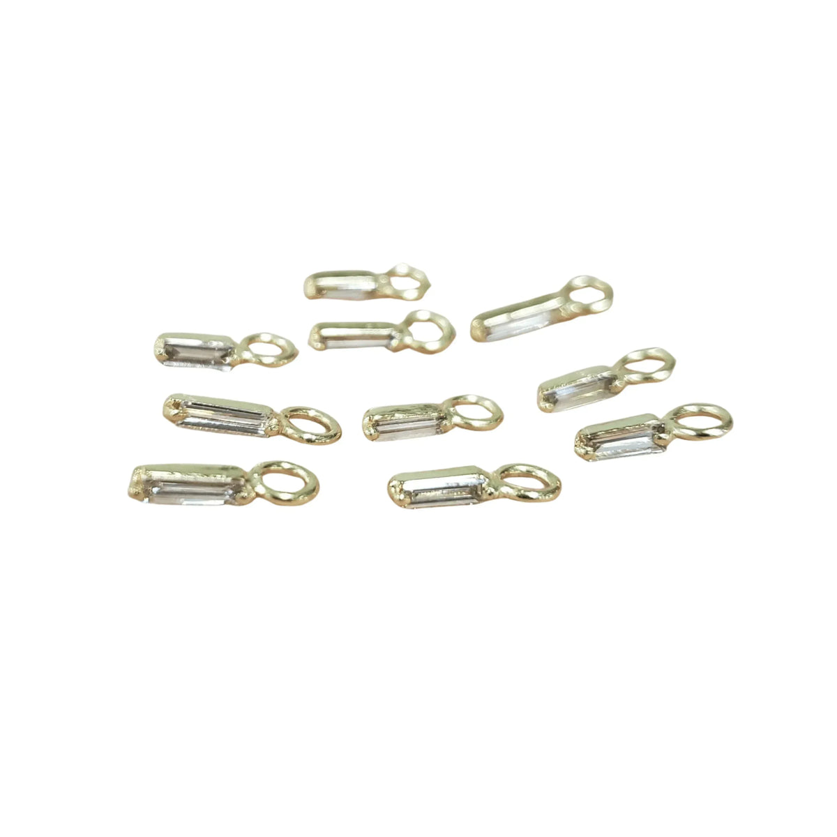 14k Gold Baguette Diamond Charm - K Jewelry Accessories