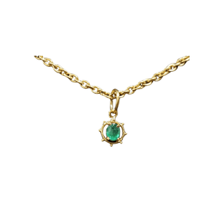 18k Gold Zambian Emerald Pendant - K Jewelry Accessories