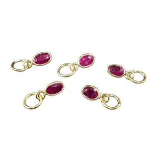 18k Gold Oval Natural Ruby Charm Pendant - K Jewelry Accessories