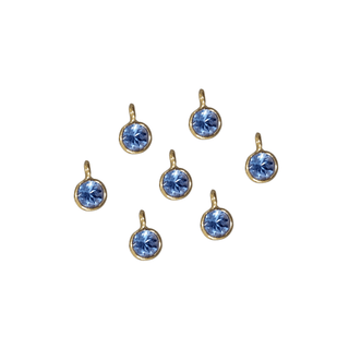 18k Gold Round Natural Tanzanite Charm - K Jewelry Accessories