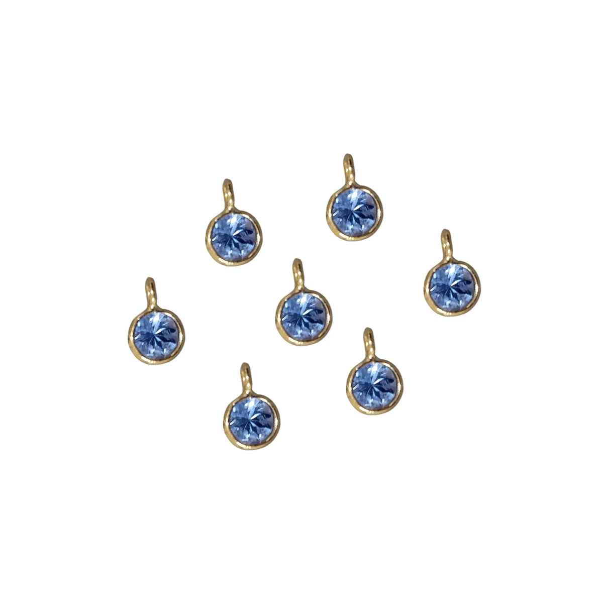 18k Gold Round Natural Tanzanite Charm Pendants For Women - K Jewelry Accessories
