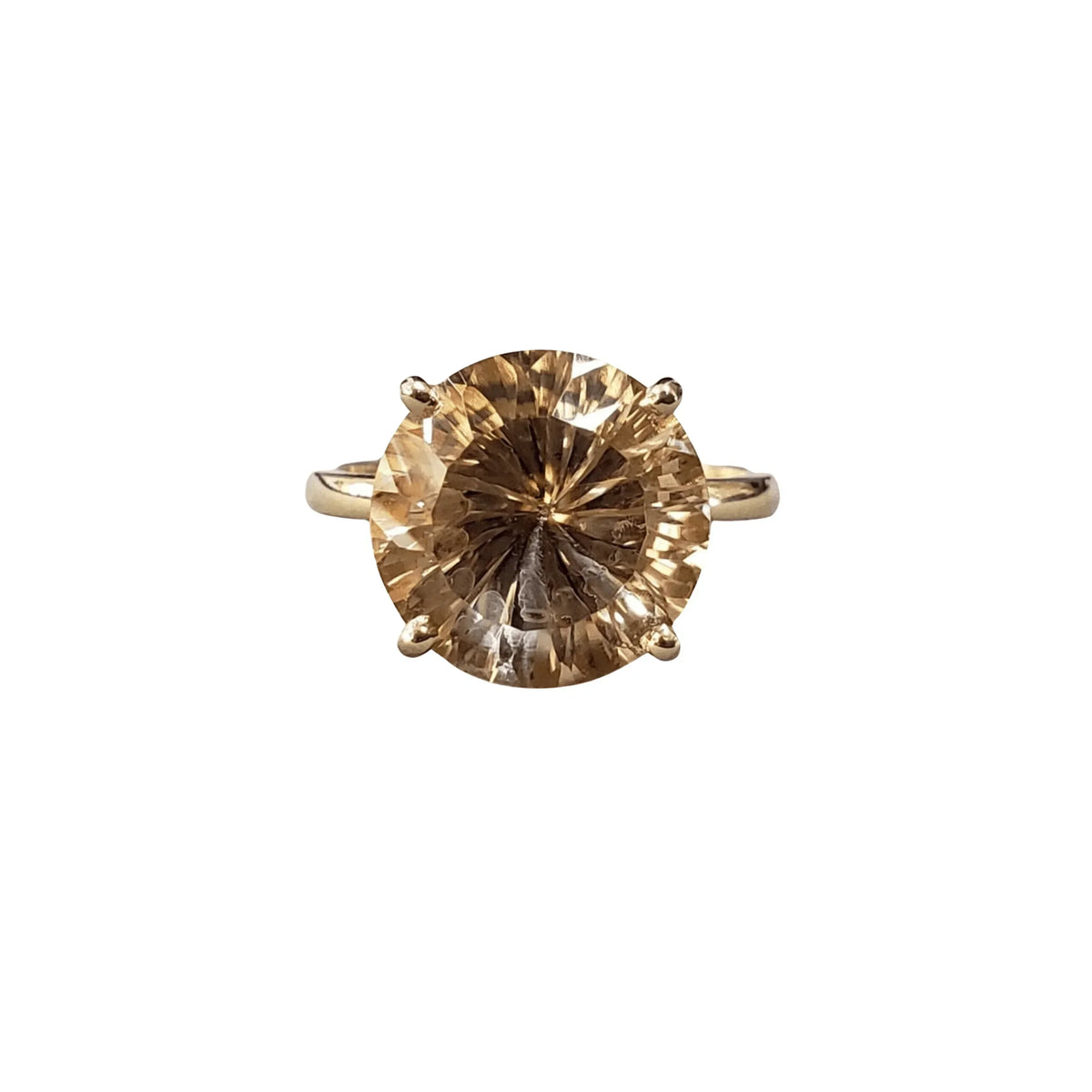 14k Gold Champagne Quartz Ring - K Jewelry Accessories