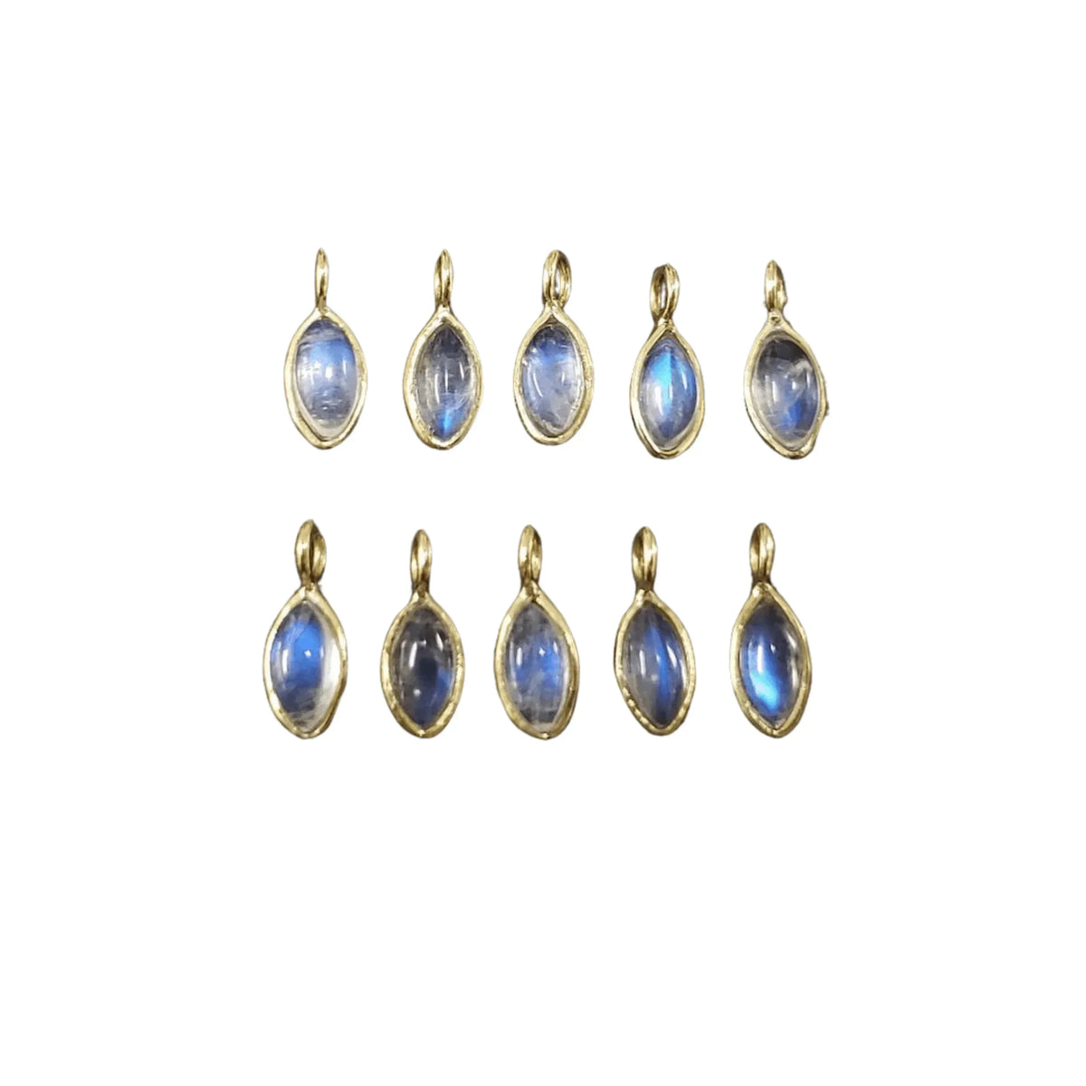 14k Rainbow Moonstone Gold Necklace Charm - K Jewelry Accessories