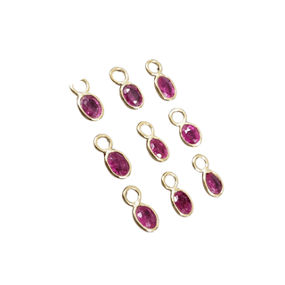 18k Gold Ruby Flat front ring Charm - K Jewelry Accessories