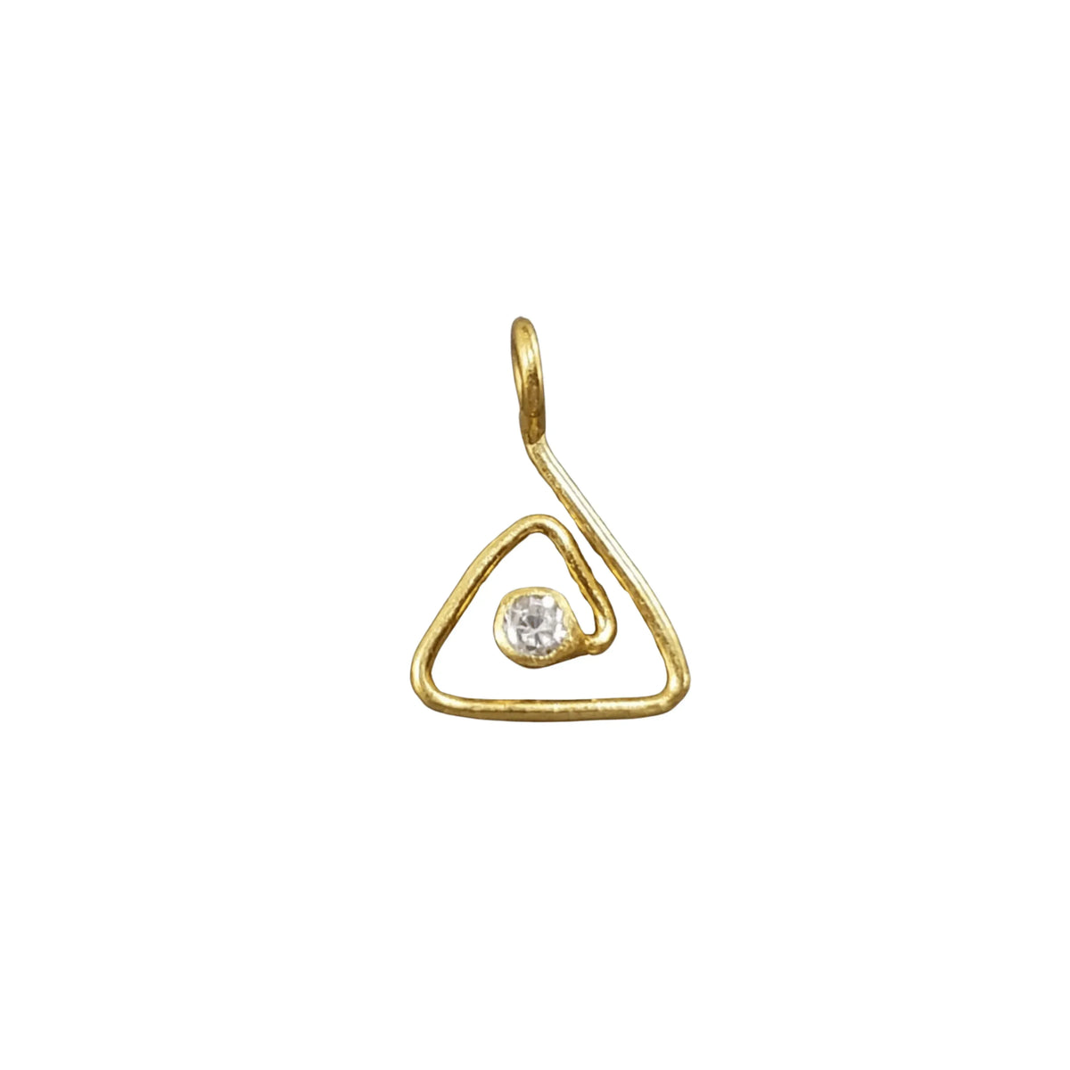 18K Gold Dainty Diamond Charm Pendant Triangle shape - K Jewelry Accessories