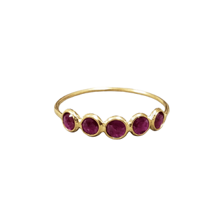 18K Gold Natural Ruby Dainty Ring - K Jewelry Accessories