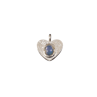 925 Silver Ethiopian Opal Heart Charm Pendant - K Jewelry Accessories