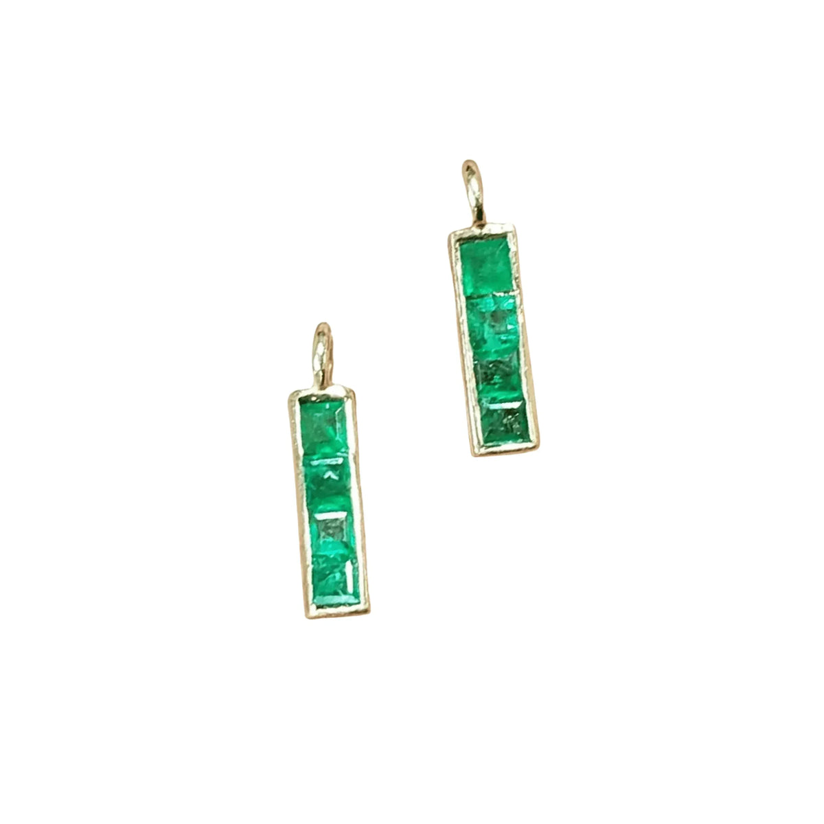 18k Gold Natural Emerald Gold Charm - K Jewelry Accessories