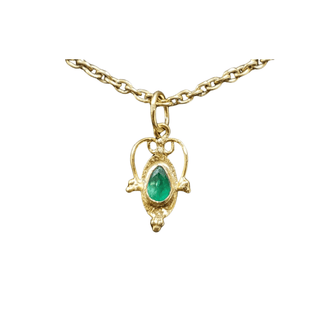 18k Gold Zambian Emerald Minimalist Pendant - K Jewelry Accessories