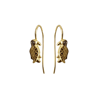 18k Gold Diamond Earrings in Bird Shaped Natural Stones - K Jewelry Accessories