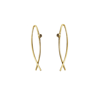 18k Gold Diamond Fish Earrings - K Jewelry Accessories