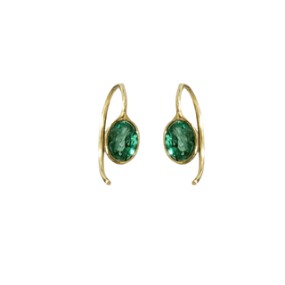 18k Gold Emerald Drop Earrings - K Jewelry Accessories