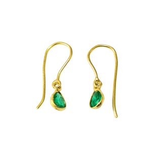 18k Gold Green Emerald Earrings For Women - K Jewelry Accessories