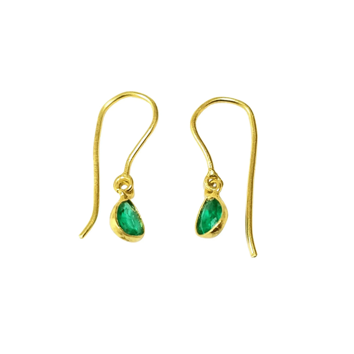 18k Gold Green Emerald Earrings For Women - K Jewelry Accessories