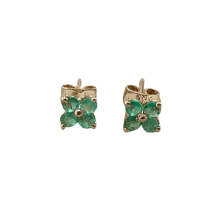 Green Studs - 18k Gold Emerald Earrings - K Jewelry Accessories