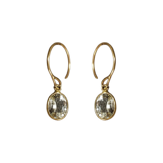 18k Gold Natural yellow Aquamarine  Dangling Earrings Made with Aquamarine Natural Stones