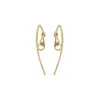 18k Gold Natural Dainty Diamond Earrings - Fish Wire - K Jewelry Accessories