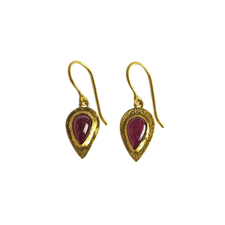 18k Gold Teardrop Ruby Earrings Elegant - K Jewelry Accessories