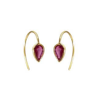 18k Gold Ruby Drop Earrings - K Jewelry Accessories