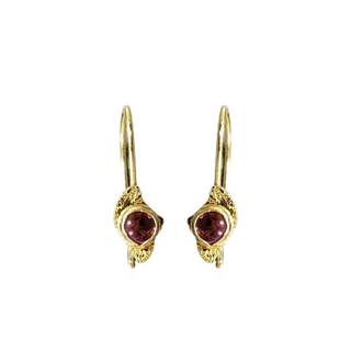 18k Gold Natural  Tourmaline Dangling Earrings Made with Tourmaline Natural Stones