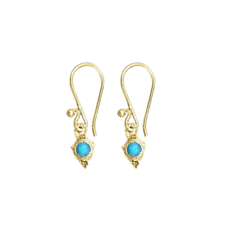 Beautiful 18k Gold Natural Turquoise Earrings dangle - K Jewelry Accessories