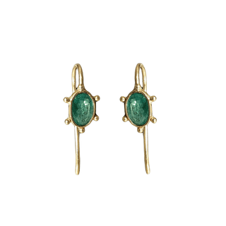 18k Gold Zambian Natural Emerald Earrings - K Jewelry Accessories