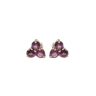 18k Gold Rhodolite Garnet Earrings Studs - K Jewelry Accessories