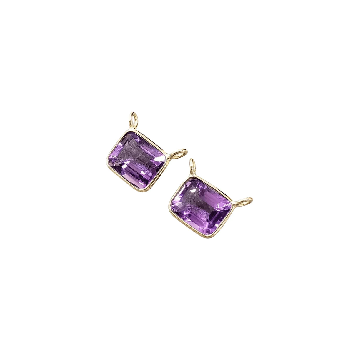 18k Gold Amethyst Pendant Connector in Purple Color - K Jewelry Accessories