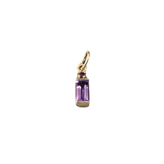 18k Gold Amethyst with Ruby Pendant - K Jewelry Accessories