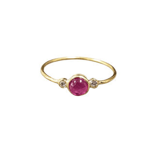 18k Gold Cabochon Ruby & Diamond Ring - K Jewelry Accessories