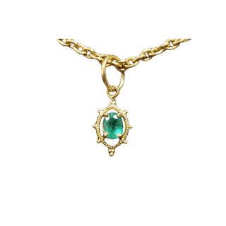 18k Gold Floral Zambian Emerald Pendant - K Jewelry Accessories