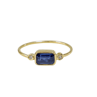 18k Gold Kyanite with Diamond Ring - K Jewelry Accessories