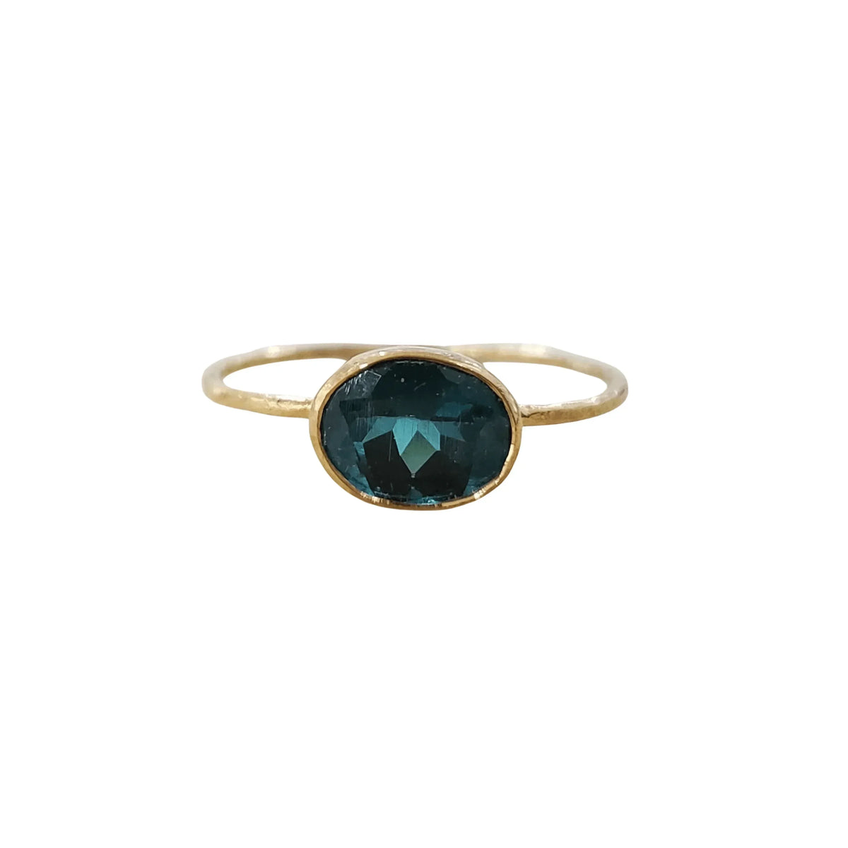18k Gold London Blue Topaz Ring Made with Natural Stone - K Jewelry Accessories