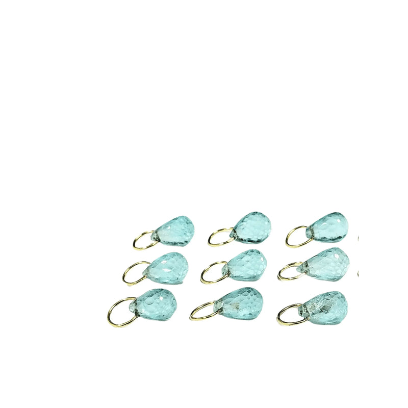 18k Gold Natural Apatite Charm Sky Blue for women