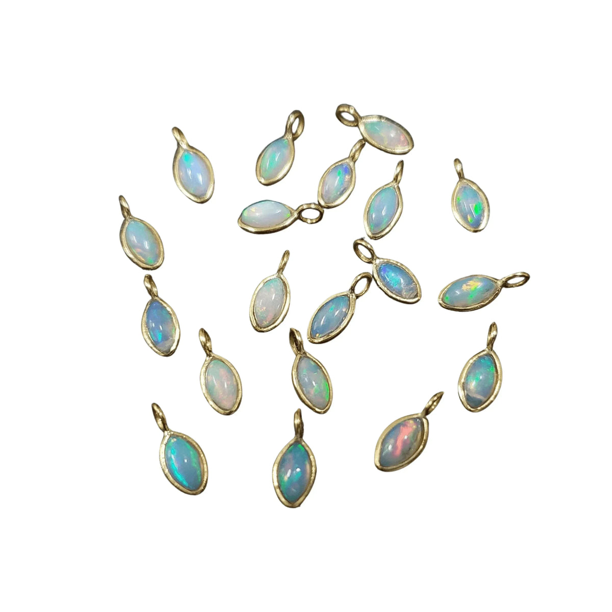 18k Gold Natural Ethiopian Opal Marquise Charm for her - K Jewelry Accessories