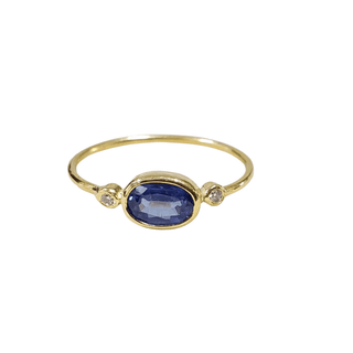 18k Gold Natural Kyanite with Diamond Ring - K Jewelry Accessories