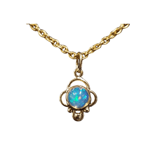 18k Gold Natural Opal Pendant - K Jewelry Accessories