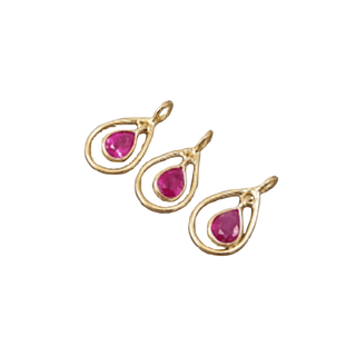 18k Gold Natural Ruby Charm Pendant - K Jewelry Accessories