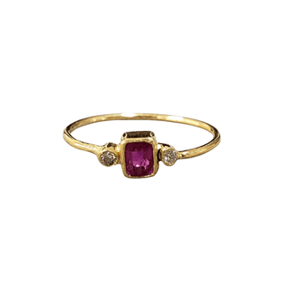 18k Gold Natural Ruby & Diamond Ring - K Jewelry Accessories