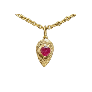 18k Gold Natural Ruby Pendant - K Jewelry Accessories