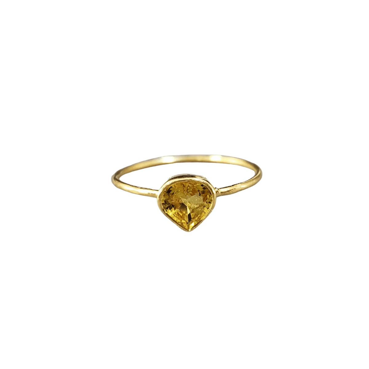 18k Gold Natural Yellow Sapphire Ring - K Jewelry Accessories