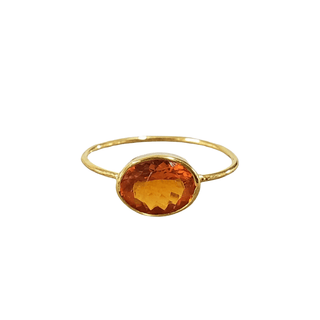 18k Gold Orange Opal Ring - K Jewelry Accessories