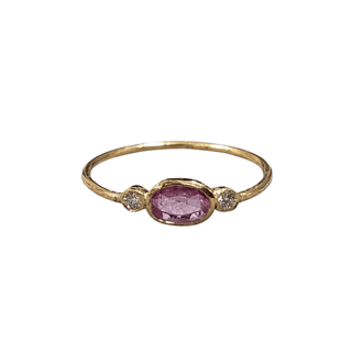 18k Gold Pink Sapphire & Diamond Ring - K Jewelry Accessories