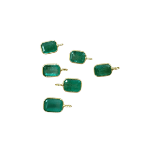 18k Gold Zambian Emerald Charm Pendant - K Jewelry Accessories