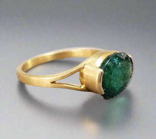 18k Gold Luster Emerald Statement Ring - K Jewelry Accessories