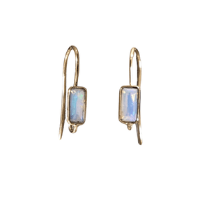 18k Gold Opal Earrings Baguette Teardrop - K Jewelry Accessories