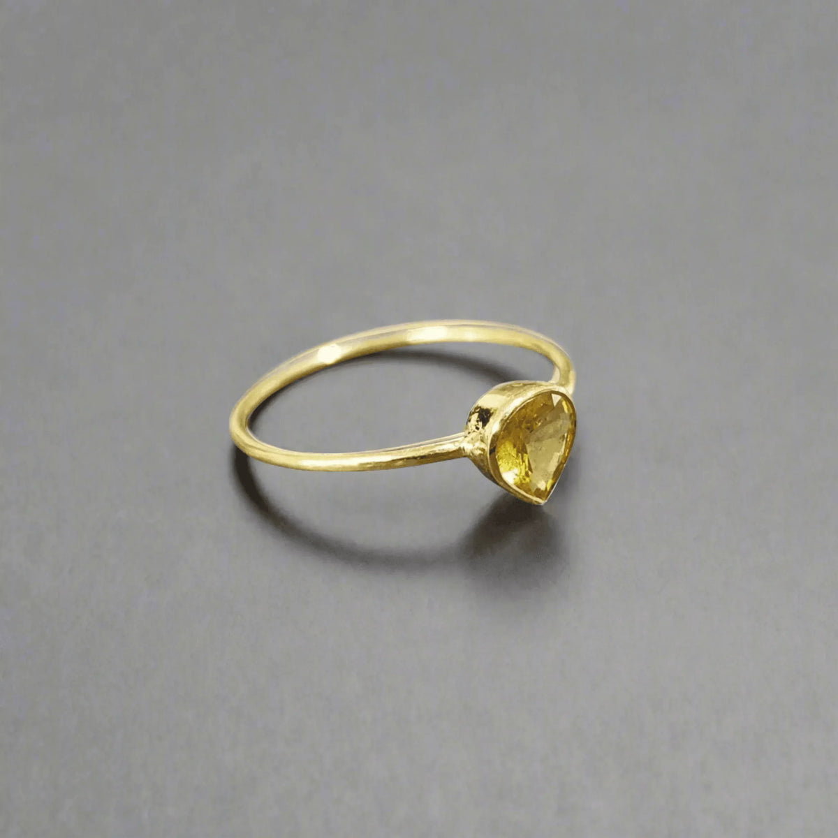 18k Gold Natural Yellow Sapphire Ring - K Jewelry Accessories