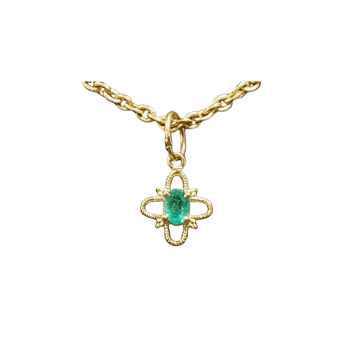 18k Gold Emerald Necklace Pendant - K Jewelry Accessories